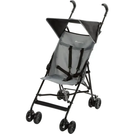 Poussette Canne Ultra Compacte Peps Avec Canopy, 4 Roues, Shadow Block