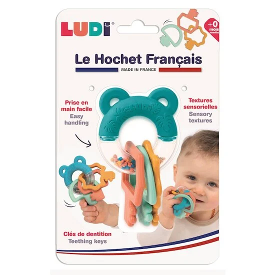 Le hochet français Multicolore, Anneau de dentition clés