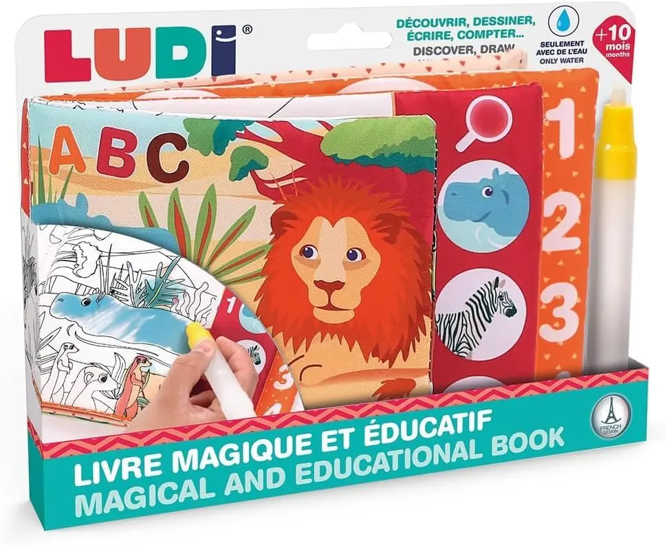 Livre Magique et Éducatif - Livre d'Activités - Coloriage Magique à l'eau - Découvrir Les Formes, Les Chiffres, Les Lettres.