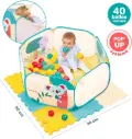 Aire de Jeu + Tapis - 9 Dalles en Mousse - 40 Balles Colorées