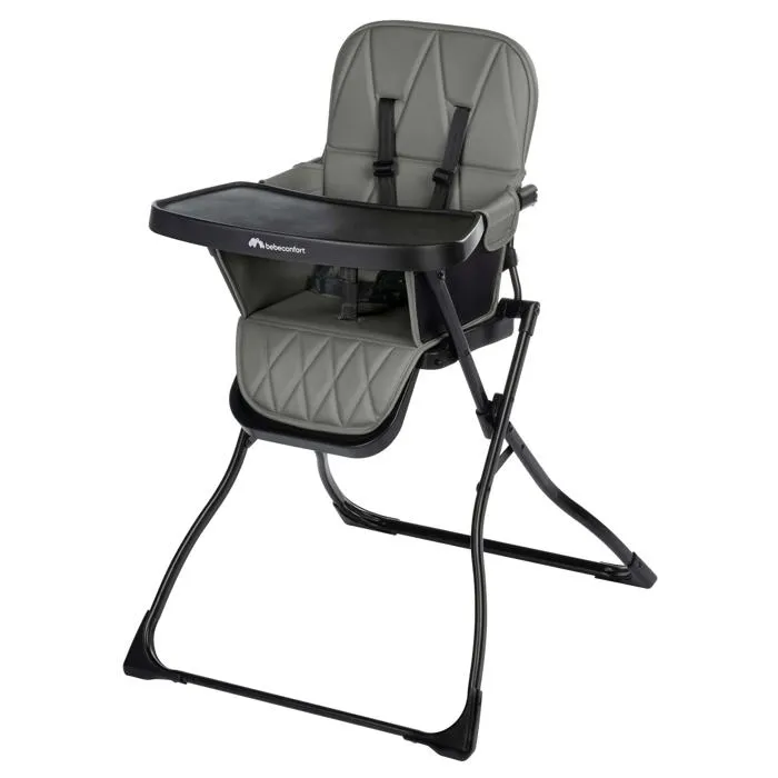 LILY Chaise haute bébé, ultra compacte et légère, confort optimal, mineral gray, de 6 mois à 3 ans