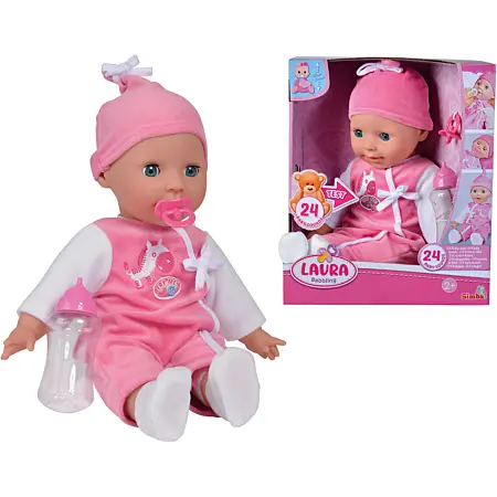 Laura Poupon Parle - Poupon Corps Souple 38cm - 24 Sons - Piles Incluses