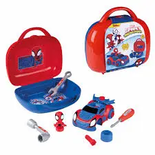 SPIDEY BOX Mallette de transport Spiderman Spidey avec véhicule et outils Smoby 