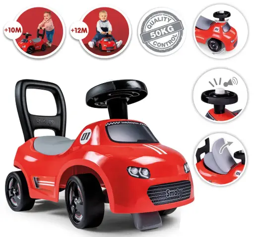 Porteur Auto Rouge Âge recommandé : 10 mois - 3 ans
