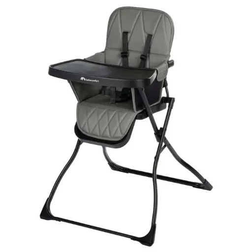 LILY Chaise haute bébé, ultra compacte et légère, confort optimal, mineral gray, de 6 mois à 3 ans
